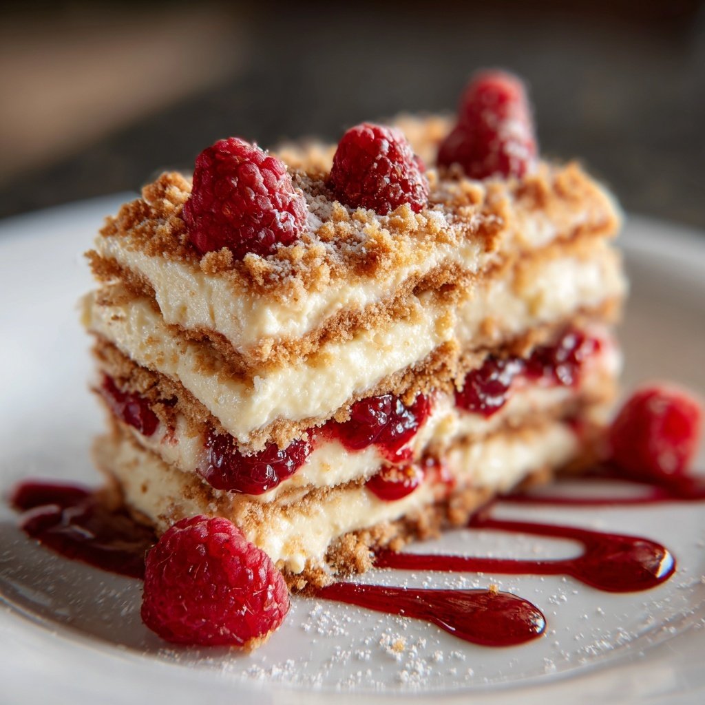 Spekulatius Dessert mit Himbeeren