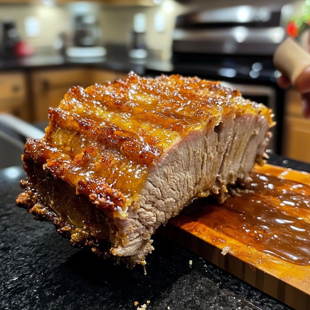 Glasiertes Weihnachtskrustenbraten