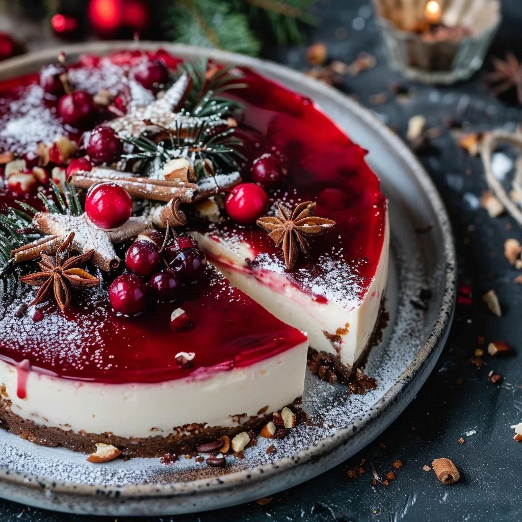 Weihnachtlicher Cheesecake mit Glühwein