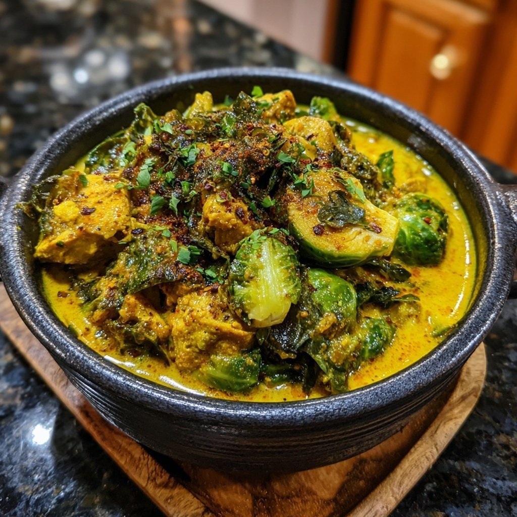 Rosenkohl Curry mit Huhn