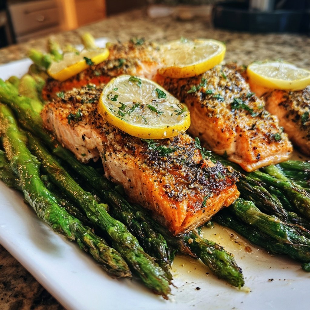 Gebackener Lachs Spargel Blech