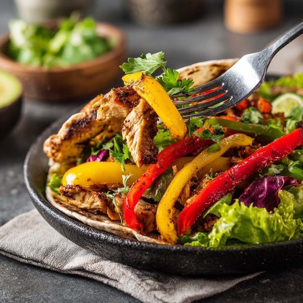 Gegrilltes Hähnchen Fajita Salat