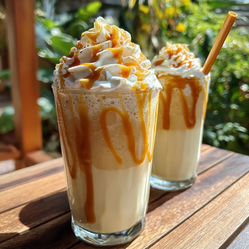 Vanille und Karamell Milchshake