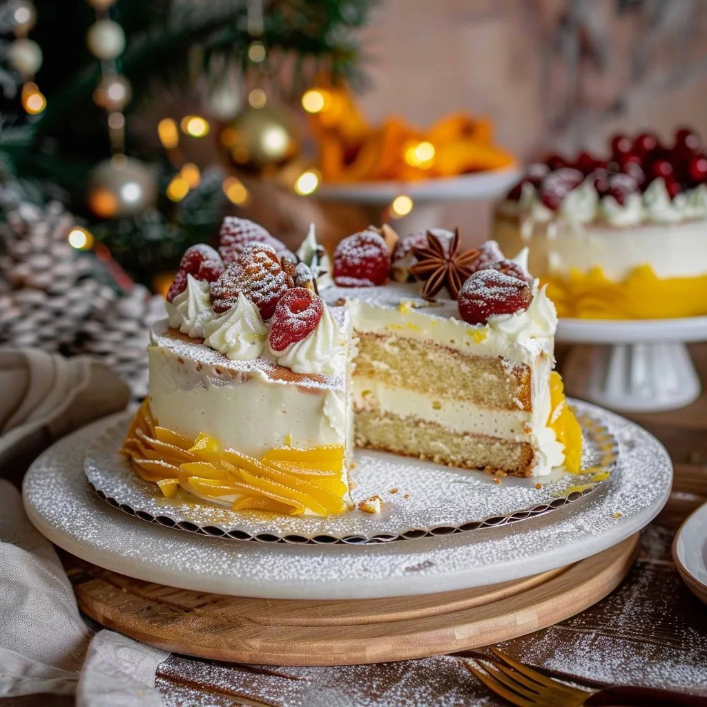 Winterliche Orangen Torte mit Zimtcreme