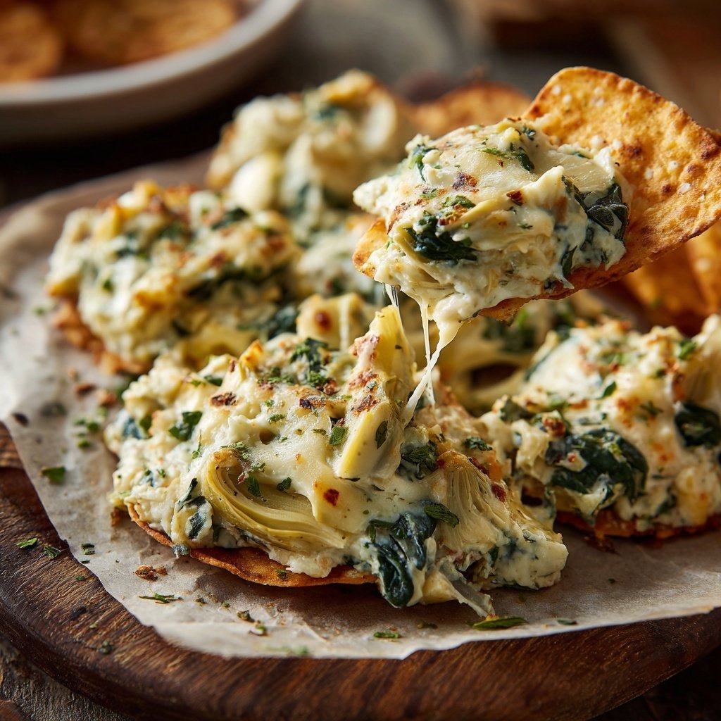 Käse Spinat Artischocken Dip