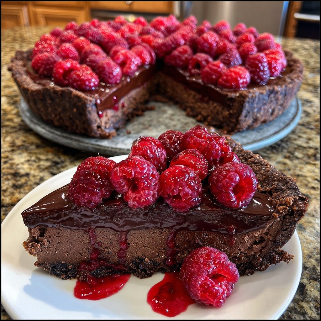 Zartbitter Schoko Himbeer Tarte