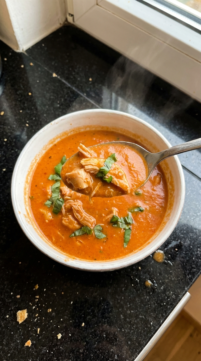 Cremige Tomaten Hähnchen Suppe