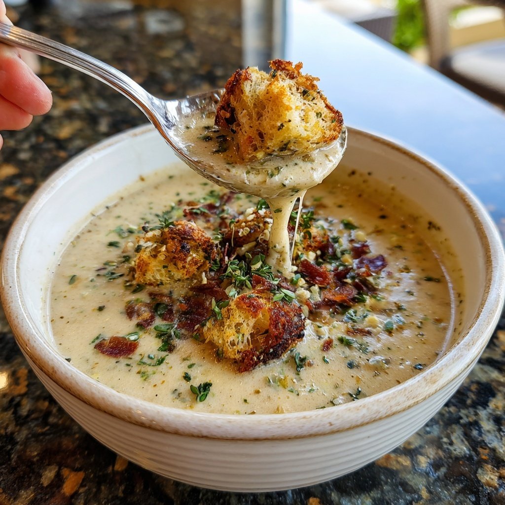 Cremige Geröstete-Knoblauch-Suppe