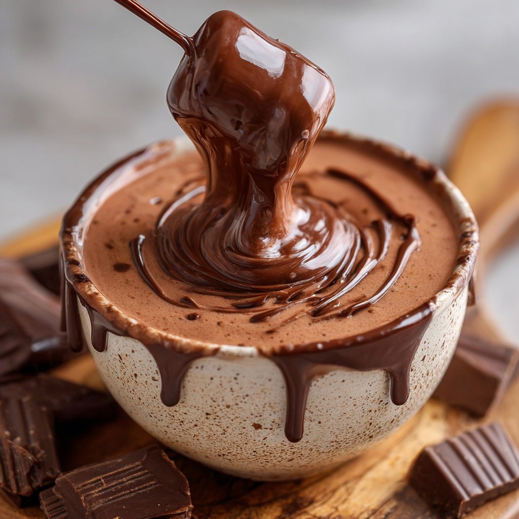 Rosa Schokoladen Fondue Leidenschaft