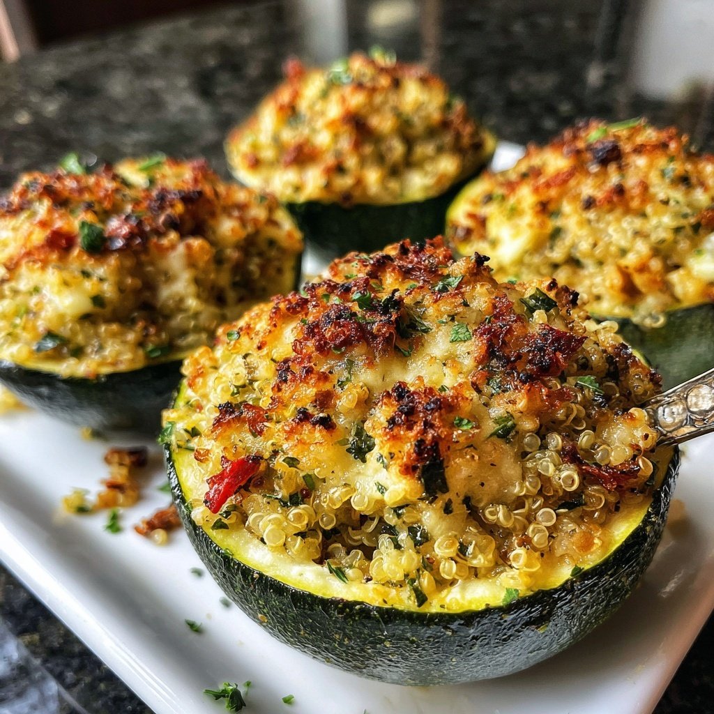 Herzhaft Gefüllte Quinoa Zucchini