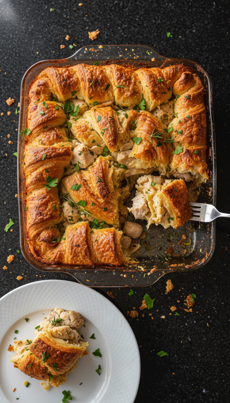 Kräuter Hähnchen Croissant Auflauf​