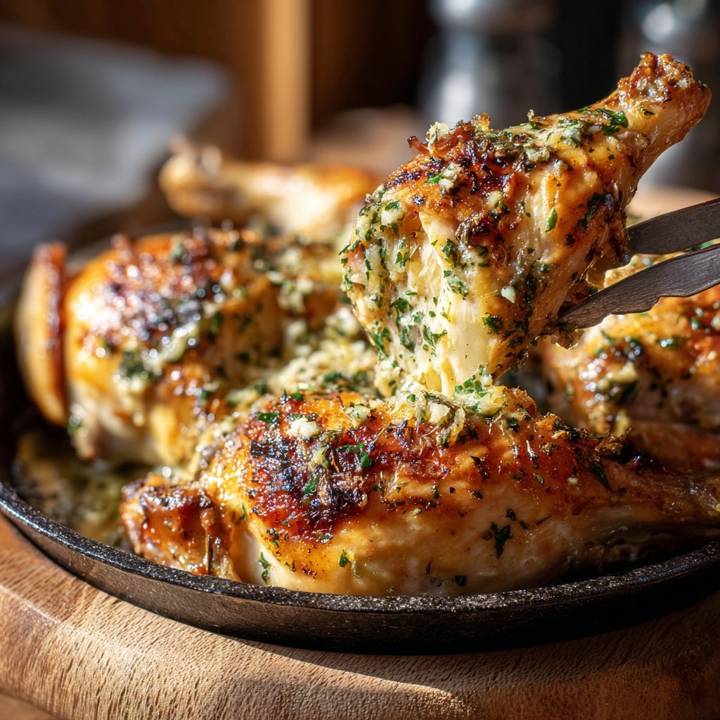 Knoblauchbutter Ofenhähnchen