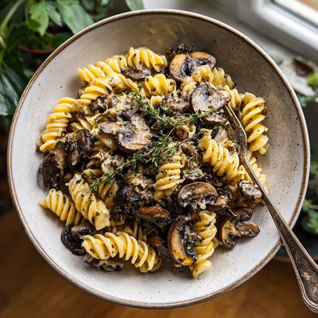 Cremige Pilz-Thymian-Pasta