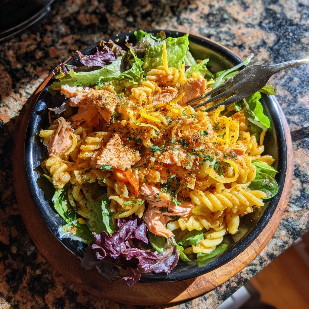 Lemon Zest Salmon Pasta Salad