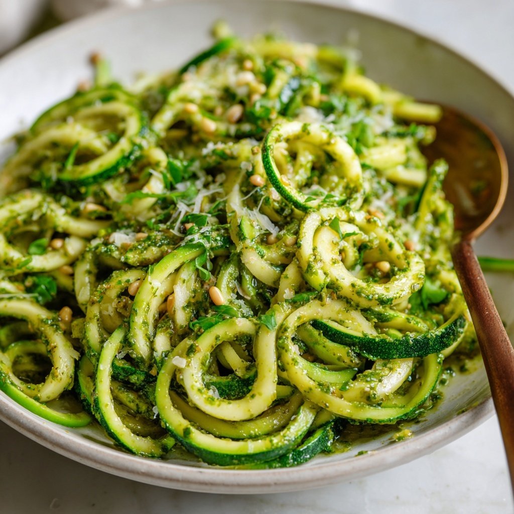 Zucchini Nudeln mit Pesto