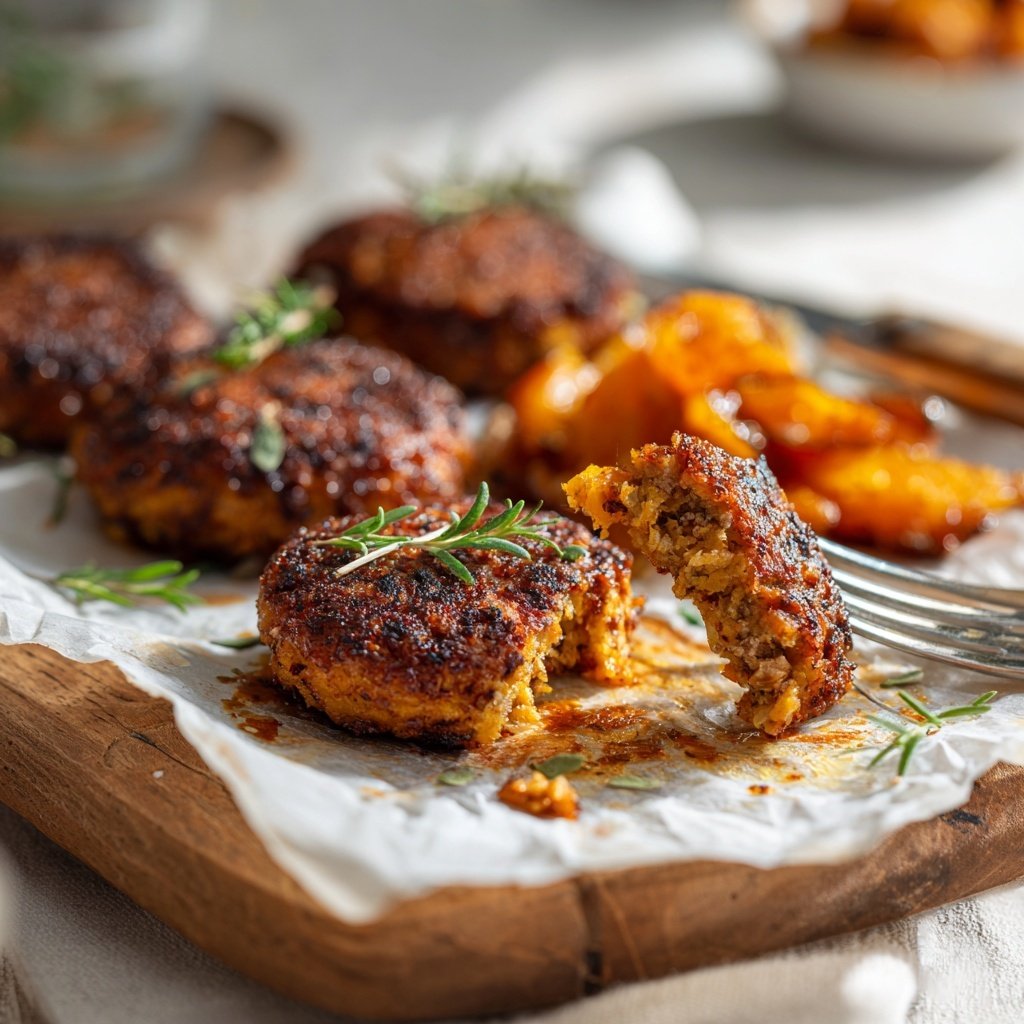Kräuterfrikadellen mit Süßkartoffeln